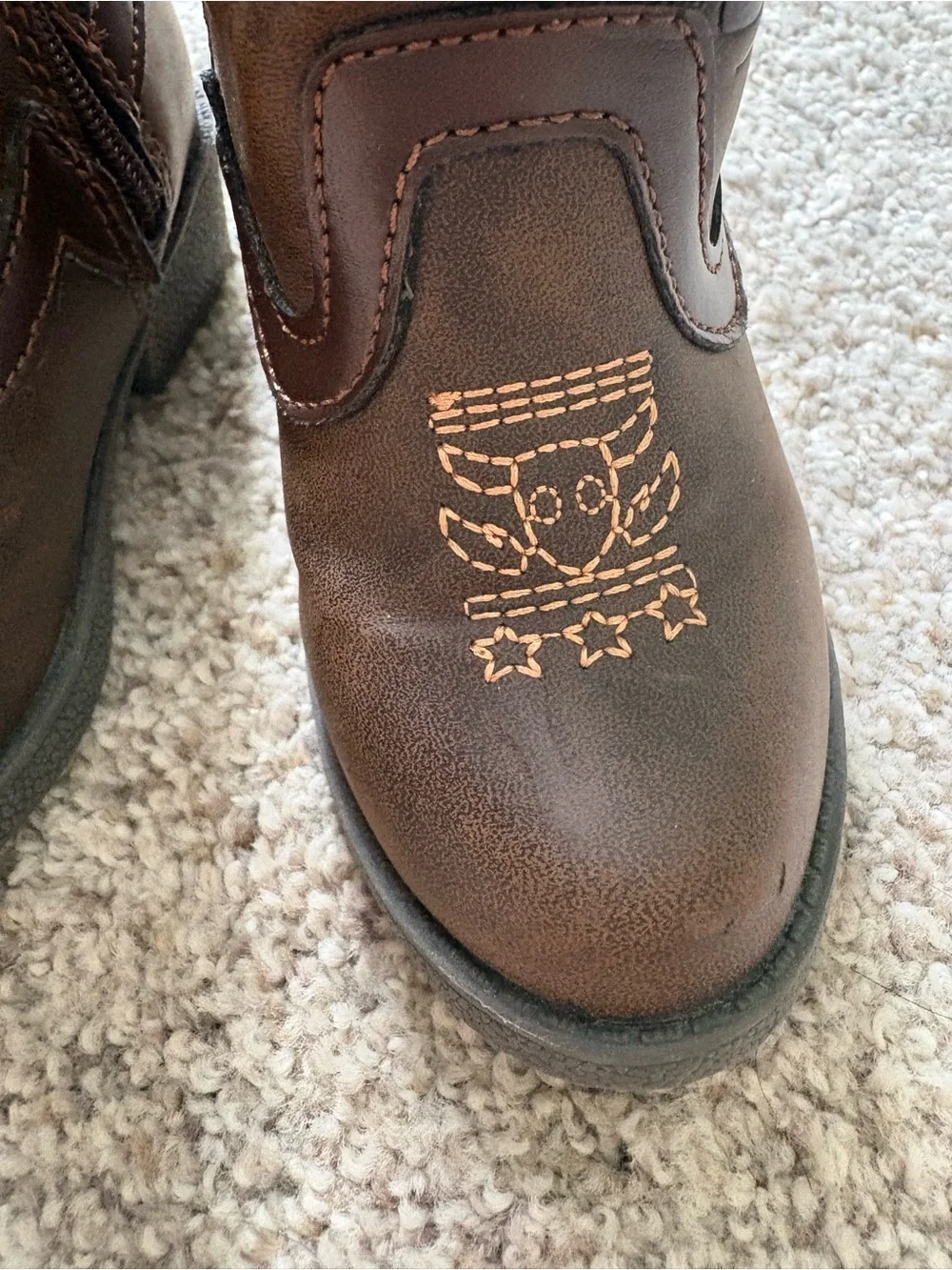 Toddler Toy Story Boots - Brown 6: Woody Western Style, Disney Licensed, Zipper